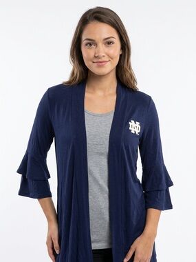 Gameday Couture Notre Dame Fighting Irish Navy Blue Ruffle Sleeve Cardigan Sz XS